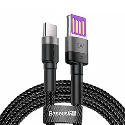 Кабель Baseus Cafule HW Quick Charging Data cable For Type-C 40W 1m Gray Black