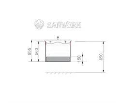 Умивальник Sanwerk з тумбою "АЛЕССА AIR SPACE LINE" 60 см, біла (MV0000870) - мініатюра 4