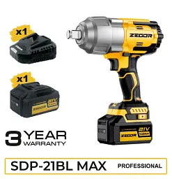 Гайковерт ударний акумуляторний Zegor SDP-21BL MAX 21V Profesional/безщітковий двигун/з підсвічуванням - мініатюра 8
