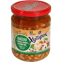 Квасоля Хуторок з грибами та овочами в томатному соусі стерилізована 500 г - мініатюра 2