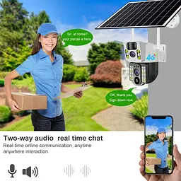 4K Бездротова камера Solar WI-FI, подвійний об'єктив, нічне бачення V380 Pro CCTV 8 Мп - мініатюра 3