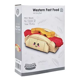 Конструктор дитячий Bambi Western fast food: Hot Dog Bun 1024A-2, пластик, 75 деталей
