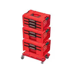 Набір ящиків Qbrick SYSTEM PRO RED DRAWER WORKSHOP SET 6 2.0 RED ULTRA HD CUSTOM мобільна шафа 525x345x885 мм 5901238258353