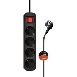 Мережевий фільтр живлення ColorWay (CW-PSEA42BK) /2M black (CW-PSEA42BK)