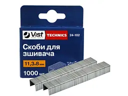 Скоби TECHNICS на степлер 8мм 1000шт гартовані 24-102