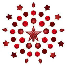 Ялинкові прикраси House of Seasons пластикові червоні 40 шт. (8718861796735) - мініатюра 9