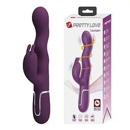 Вібратор-кролик Pretty Love Laursen 24.9 см (фіолетовий) - мініатюра 21