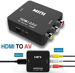 Перехідник HDMI в AV (RCA тюльпан) адаптер. Чорний - мініатюра 2