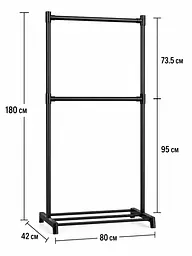 Вішалка підлогова для одягу на колесах / Стійка-вішалка для одягу та взуття AND 6009B - мініатюра 5
