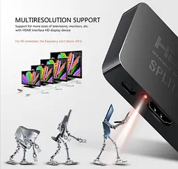 HDMI розгалужувач 1×2 4K для двох дисплеїв - мініатюра 2