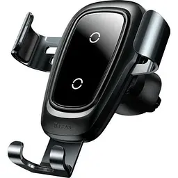 Автотримач для телефону з бездротовою зарядкою Baseus Metal Gravity Car Mount (WXYL-B0A) - мініатюра 2