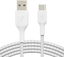 Кабель Belkin USB-A > USB-C заряджання/синхронізації 1м, 15Вт, Type-C, плетений, білий teh0013688 - мініатюра 7