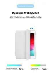 Чехол-книжка для планшета Apple iPad Air 10.9 (2020)/Air 10.9 M1 (2022), Original Smart Case, white, 10.9 , подставка на планшет, искусственная кожа, микрофибра, магнитная крышка с автоотключением экрана, ArmorStandart (ARM57675) - мініатюра 4