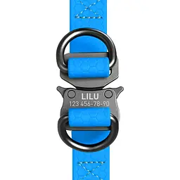 Шлея для собак водостійка Waudog Waterproof з QR-паспортом металева пряжка-фастекс XS Ш 15 мм Д 30-39 см блакитний - мініатюра 3