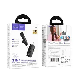 Мікрофон HOCO Fair бездротовий мікрофон L20B (iP/Type-C/3.5) |ENC, 2.4G| - мініатюра 2