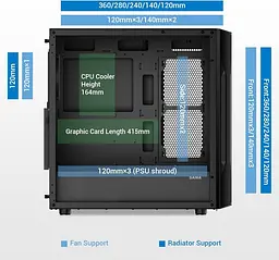 Корпус SAMA S40E без БЖ (S40E-BKAP00X1-RU) Black - мініатюра 7