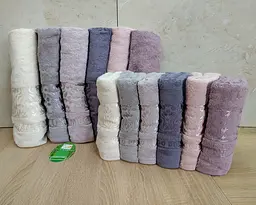 Набір турецьких махрових рушників Cestepe 50х90 6 штук + 70х140 6 штук Bamboo Damaks - мініатюра 3