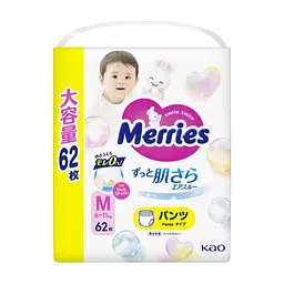 Підгузки Merries розмір M (6-11 кг) трусики 62 шт (4901301442949)