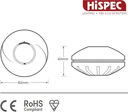 Сигналізація детектора диму HiSPEC 10-річна герметична радіочастота з живленням від батарей - мініатюра 2