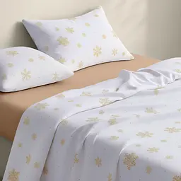 Дитяча постільна білизна фланель Cosas SNOWFLAKES GOLD 110х140см (Flannel_SnowflakesGold_12Caramel_140) - мініатюра 2