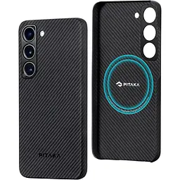 Оригінальний протиударний чохол для Samsung Galaxy S23 Plus (S916) Pitaka MagEZ MagSafe Case 3 Twill Black/Grey