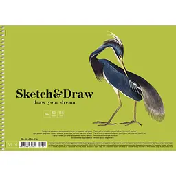 Альбом Muse Sketch&Draw на спіралі A4 50 аркушів в асортименті (PB-SC-050-316) - мініатюра 3