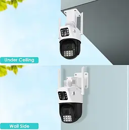 Бездротова WiFi вай фай камера вулична поворотна 2 камери 3mp+3mp IP66 повнокольорове нічне бачення UKC PTZ P12 ICSEE - мініатюра 9