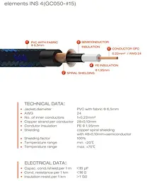 Коммутационный кабель инструментальный Jack 6,3 — Jack 6,3 3м Cordial EI 3 PP TWEED-BL - мініатюра 5