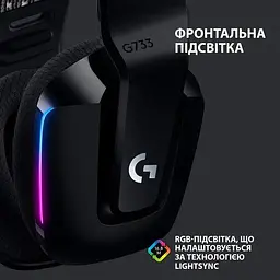 Бездротова ігрова гарнітура з підсвічуванням Logitech G733 Wireless LIGHTSPEED RGB (981-000864) чорна - мініатюра 4