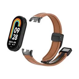 Шкіряний ремінець для XiaomiBand 8 Світло-коричневий - мініатюра 4