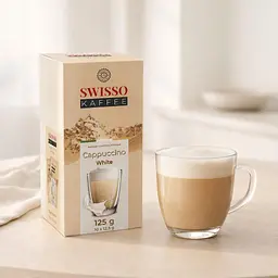 Капучино Swisso Kaffee Cappuccino White з вершковим смаком 10х12,5 г - мініатюра 4