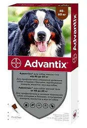 Краплі на холку Elanco | Bayer - Advantix від 40 до 60 кг,(ціна за 1шт)
