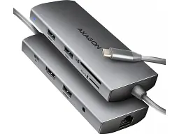 Мультипортовий адаптер AXAGON 9in1 Grey (HMC-8HLSA) - мініатюра 2