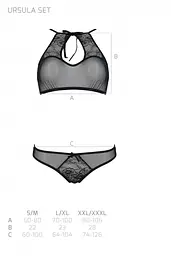 Комплект: бра Passion Ursula Set, трусики з ажурним декором та відкритим кроком, XXL/XXXL (білий) - мініатюра 5