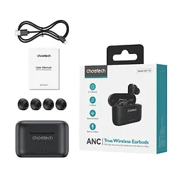 Бездротові навушники Choetech BH-T15 Black TWS, Bluetooth 5.2, ANC+ENC (43-00137) - мініатюра 4