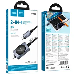 БЗП Hoco CW66 PD100W+iWatch 2-in-1 charging cable Black - мініатюра 2
