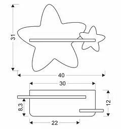 Настінний світильник Candellux 21-75734 Star - мініатюра 3