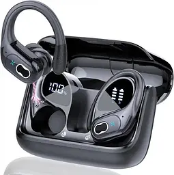 Бездротові спортивні навушники HD65 із зарядним кейсом і мікрофоном Bluetooth-навушники для спорту Чорні