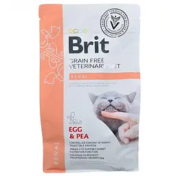 Сухий корм Brit GF VetDiet Cat Renal для кішок, у разі захворювань нирок, з яйцем і горохом, 2 кг - мініатюра 3