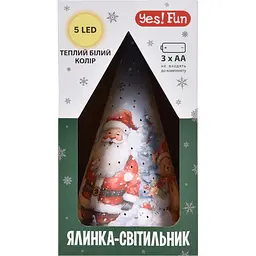 Декор новорічний Yes! Fun Ялинка-світильник LED 22 см блакитний (801217) - мініатюра 2