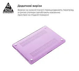 Чохол-накладка для MacBook Pro 14 M5-M1/M5 Pro-M2 Pro/M5 Max-M2 Max, фіолетовий, Air Shell, пластиковий захисний аксесуар для ноутбука, протиударний, з вентиляцією та доступом до портів, ArmorStandart (ARM68148) - мініатюра 4