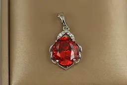 Кулон Xuping Jewelry Сицілія з червоним каменем 1,9 см сріблястий