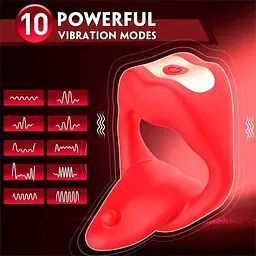 Смарт віброкільце Love Spouse Tongue Червоний K000856 - мініатюра 5