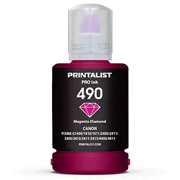Чорнило PRINTALIST GI-490 для Canon G1400/G2400/G3400 140г Magenta водорозчинне (PL490M)