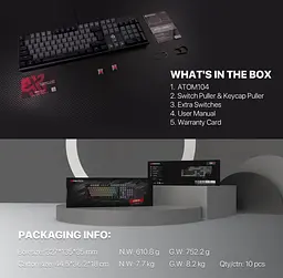 Клавіатура механічна ігрова з підсвіткою Fantech ATOM MK-886 Black-Grey, Red switch, Eng/Укр/Рус - мініатюра 7