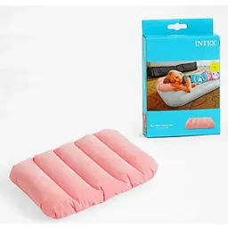 Надувна подушка під голову для пляжу рожева Intex 68676 DOWNY PILLOW 43 х 28 х 9 см