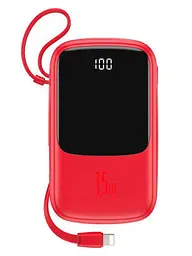 Портативна батарея Powerbank Baseus Q pow Digital Display 10000 mAh With IP Cable PPQD-B09 Red
