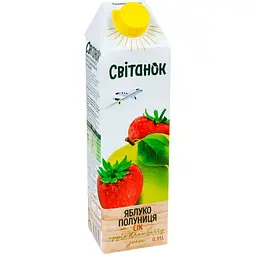 Сік Світанок Яблуко та полуниця з м'якоттю 950 мл (918817)