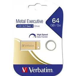 USB флеш накопичувач Verbatim 64GB Metal Executive Gold USB 3.0 (99106) - мініатюра 5