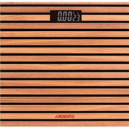 Ваги для підлоги побутові Ardesto SCB-965-Plank скляні ваги для дому 150кг Коричневий/Чорний